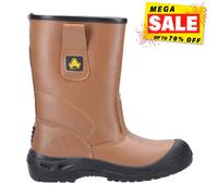 Botte De Travail Rigger En Cuir Résistante À L'Eau Pour Hommes Amblers FS142 Tan