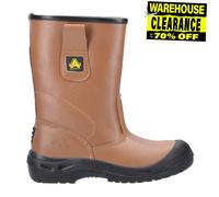 Botte De Travail Rigger En Cuir Résistante À L'Eau Pour Hommes Amblers FS142 Tan