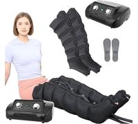 Botte drainage lymphatique - Appareil pressothérapie jambes et ventre - 6 chambres - Pressothérapie lymphatique circulation - Réglable 0-240 MHg, minuteur 0-30 min