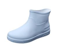 Botte en caoutchouc pour femme : Bottes de pluie mi-hautes imperméables antidérapantes, Bottines larges et confortables pour le jardinage