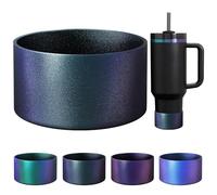 Botte en Silicone Chameleon Gradient Matte Luster, Compatible avec Les gobelets Stanley de 20 à 40oz et de 12 à 24oz avec Base de 2,8 à 3 po, Protecteur de Fond Paillettes (Vert de pin)