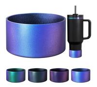 Botte en Silicone Chameleon Gradient Matte Luster, Compatible avec Les gobelets Stanley de 20 à 40oz et de 12 à 24oz avec Base de 2,8 à 3 po, Protecteur de Fond Paillettes (Violet Marine)