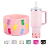 Botte en silicone pour Stanley Cup 40, 30, 591 ml, couvercle inférieur pour gobelets Yeti Rambler Cup SimpleModern de 1200 ml, manchon de protection pour bouteille d'eau de 340,2 à 710 ml (rose clair)