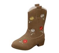 Botte Enfant, Bottes pour Filles, Bottes de Cow-Boy à Talon Bas, brodées, à mi-Mollet, pour Tout-Petits, Jeunes Enfants et Grands Enfants
