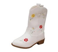 Botte Enfant, Bottes pour Filles, Bottes de Cow-Boy à Talon Bas, brodées, à mi-Mollet, pour Tout-Petits, Jeunes Enfants et Grands Enfants