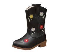 Botte Enfant, Bottes pour Filles, Bottes de Cow-Boy à Talon Bas, brodées, à mi-Mollet, pour Tout-Petits, Jeunes Enfants et Grands Enfants