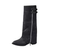 Botte Femmes Talon Haut Sexy Bottes Cavalières Femme en Cuir Classiques Cuissarde Bout Pointu Botte Montantes Hipster Club Fête Escarpins Haute Bottes au-dessus du Genou Boots Western Élégants