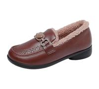 Botte Fourrée Femme Imperméable Fourrées Chaude Bottines Confortable Antidérapante Chaude Chaussures Repousse La Neige Fondue À Enfiler Bottes Automne Hiver chaussure apres ski femme Café 40