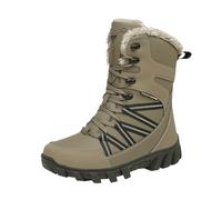 Botte Homme Hiver Neige,Hommes Grande Taille Hiver Coton Bottes Nouveau Plein Air Haut éPais Peluche AntidéRapant ImperméAble Bottes Neige Couleur Unie DéContracté Alpinisme Chaussures (Brown 43)
