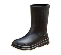 Botte Jardinage Femme,Cuissarde Écologique Chaussures Femme Bottines Jardin Bottes de Pluie Fourrées Semelle Épaisse Bottines Cuir Taille Basse Botte Pluie Séchage Rapide pour