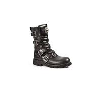 Botte Motarde Cuir Unisexe NEW ROCK ORIGINAL Noir Boucles - M.1473-S1