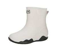 Botte Pluie Femme,Chaussures de Jardin Femme Écologique Bottes de Pluie Coupe Raffinée Bottes Chaussettes Couleur Unie Bottine Caoutchouc Motifs Fourrées Semelle Plate Chaussures