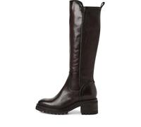 Botte pour Femme - TAMARIS - Cuir et matière Stretch - Marron - Zip 41