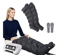 Botte Pressothérapie Lymphatique 6 Chambre Bottes Pressotherapie Jambes Et Ventre Et Bras, Appareil Drainage Lymphatique Jambes Pressotherapie Professionnelle (Noir, 2 Jambes)