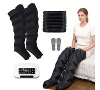 Botte Pressothérapie Lymphatique, Bottes de Pressothérapie pour Jambes avec 6 Modes de Compression, avec Capteur de Pression, Télécommande Sans Fil, Évacuation Automatique