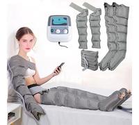 Botte Pressothérapie Lymphatique, Pressothérapie Jambes Et Ventre, 6 Chambres Appareil De Massage À Compression d'air Pour Jambes, Pression et durée réglables (6 Cavités, 2legs+2arms+1 waist)
