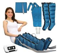 Botte Pressothérapie Lymphatique Pressotherapie Jambes et Ventre et Bras 6 Chambres Machine de Massage Jambe Appareil de Massage à Compression D'air pour Jambes(Blue2legs+2arms+waist, 6 Cavity)