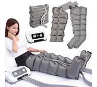 Botte Pressothérapie Lymphatique Pressotherapie Jambes et Ventre et Bras 6 Chambres Machine de Massage Jambe Appareil de Massage à Compression D'air pour Jambes (Grey 2legs+2arms+waist, 6 Cavity)