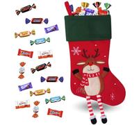 Botte Renne de Noël garnie d' un Assortiment de 100 chocolats | Mélange de Friandises Célébrations, Milka, Kinder Schokobons et Mini Bueno, Daim à Offrir à Noël