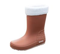 Botte Talon Women's Spring Summer Autumn And Winter High Top Plus Velvet Cotton Removable And Washable Outdoor Fashion Work Fishing Car Wash Kitchen Non Slip Warm Rain Boots Été Chaussures (Khaki, 36)