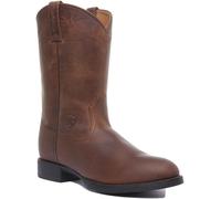 Botte Western En Cuir Ariat Heritage Roper Mid Cafl À Enfiler En Marron UK 3 - 9