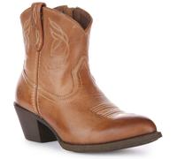 ARIAT Darlin Ouest Cuir Pleine Fleur Bottes Marron Cowgirl Fauve Femmes UK 3 - 8