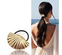 Bottega della Principessa -Accessoires pour Cheveux Or-Élastique Cheveux Femme avec Plaque Métal-Élégant et Polyvalent, avec étui en satin (Or 4)