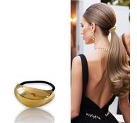 Bottega della Principessa -Accessoires pour Cheveux Or-Élastique Cheveux Femme avec Plaque Métal-Élégant et Polyvalent, avec étui en satin (Or 1)