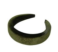 Bottega della Principessa - Bandeau pour cheveux femme bombé en velours (vert-sous-bois)