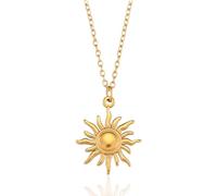 Bottega della Principessa Collier Soleil Femme - Bijou symbolique en acier inoxydable doré 316L - Design minimal chic, hypoallergénique et résistant à l’eau - Idée cadeau élégante