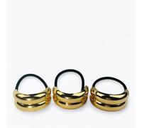 Bottega della Principessa - Lot de 3 Élastiques Cheveux Bijoux en Métal - Plaque Dorée ou Argentée - Accessoire Élégant pour Queue de Cheval, Chignon ou Bracelet (Doré (20))