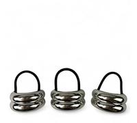 Bottega della Principessa - Lot de 3 Élastiques Cheveux Bijoux en Métal - Plaque Dorée ou Argentée - Accessoire Élégant pour Queue de Cheval, Chignon ou Bracelet (Argenté (20))