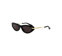 Bottega Veneta Femme Bottega Veneta BV1368S 001 Lunettes de soleil Acétate Noir Gris Ronde