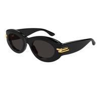 Bottega Veneta Femme Bottega Veneta BV1322S 001 Lunettes de soleil Acétate Noir Gris Ronde