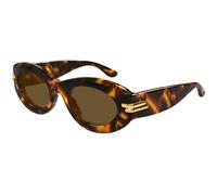 Bottega Veneta Femme Bottega Veneta BV1322S 002 Lunettes de soleil Acétate Havane Marron Ronde