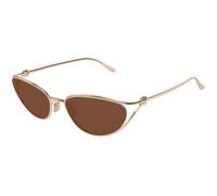 Bottega Veneta Femme Bottega Veneta BV1330S 003 Lunettes de soleil Métal Or Marron Cat Eye