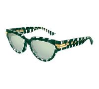 Bottega Veneta Femme BV1035S 008 Lunettes de soleil Acétate Vert Vert Cat Eye