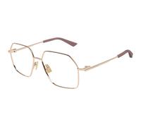 Bottega Veneta Femme BV1332O 004 Montures optiques Métal Or Transparent Carré