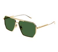 Bottega Veneta Homme Bottega Veneta BV1012S 004 Lunettes de soleil Métal Or Vert Pilote Normale