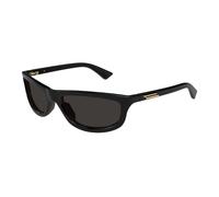 Bottega Veneta Unisex Bottega Veneta BV1327S 001 Lunettes de soleil Acétate Noir Gris Carré