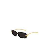 Bottega Veneta - Lunettes de soleil rectangulaires - Femme - Accessoires - Noir - Taille: 56 MM