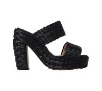 Bottega Veneta - Sandales à Talons Noires Tissées - Femme - Chaussures - Noir - Taille: 35 EU