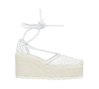 Bottega Veneta - Sandales Compensées en Maille - Femme - Chaussures - Blanc - Taille: 39 EU