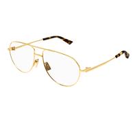 Bottega Veneta Unisex Bottega Veneta BV1302O 001 Montures optiques Métal Or Transparent Pilote