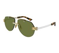 Bottega Veneta Unisex Bottega Veneta BV1342S 003 Lunettes de soleil Métal Or Vert Pilote