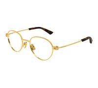 Bottega Veneta Unisex Bottega Veneta BV1382O 003 Montures optiques Métal Or Transparent Ronde