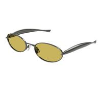 Bottega Veneta Unisex Bottega Veneta BV1386S 002 Lunettes de soleil Métal Ruthénium Jaune Ronde