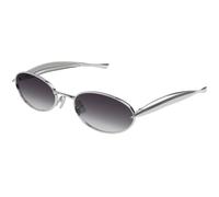 Bottega Veneta Unisex Bottega Veneta BV1386S 003 Lunettes de soleil Métal Argent Gris Ronde
