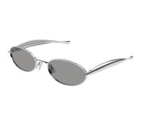 Bottega Veneta Unisex Bottega Veneta BV1386S 007 Lunettes de soleil Métal Argent Gris Ronde