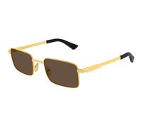 Bottega Veneta Unisex Bottega Veneta BV1469S 005 Lunettes de soleil Métal Or Marron Carré